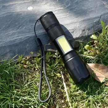 

New Rechargable Portable LED Flashlight COB+XPE LED Torch Waterproof Camping Lantern Zoomable Focus Light Tactical Flashlight