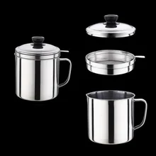 Home Kitchen Dripping-Container Strainer-Tool OIL-FILTER Residue-Separator Stainless-Steel