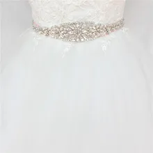 Luxury Bridal Belt Gold Rhinestone Applique Wedding Sash Beaded Bridal Sash Bride Accessories Women Diamond Belt