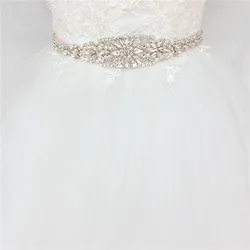 Luxury Bridal Belt Gold Rhinestone Applique Wedding Sash Beaded Bridal Sash Bride Accessories Women Diamond Belt