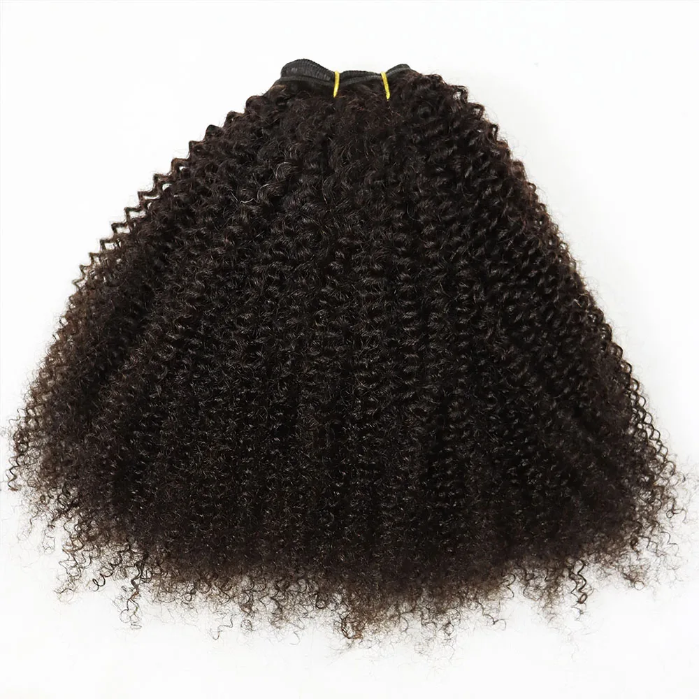 Human Hair Weft Different 4C Afro Kinky Curly Virgin Brazilian Human Hair Extensions Weave Bundles Weaving African Black Women - Image 4