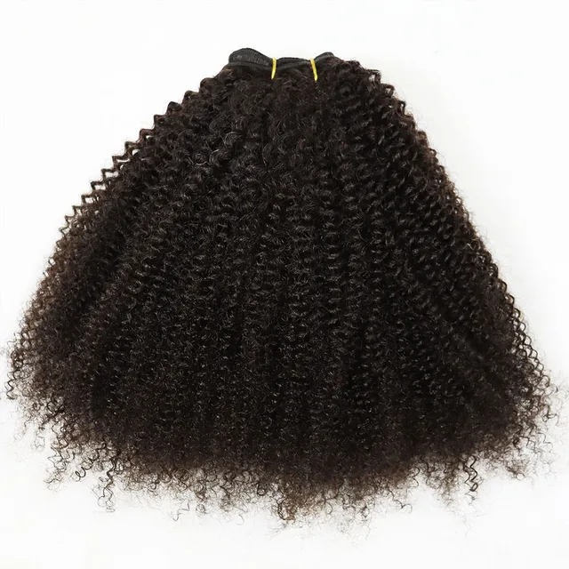 Human Hair Weft Different 4C Afro Kinky Curly Virgin Brazilian Human Hair Extensions Weave Bundles Weaving African Black Women 5