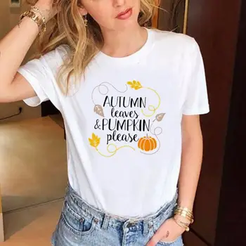 

Women Summer Fashion Halloween Pumpkin Loose Leisure Short Sleeve Leisure O Neck T-Shirt Top