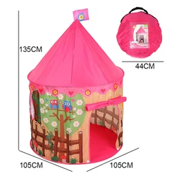 Children's Foldable Play Tent with Ball Pool and Tunnel (Pink Bird Tent)