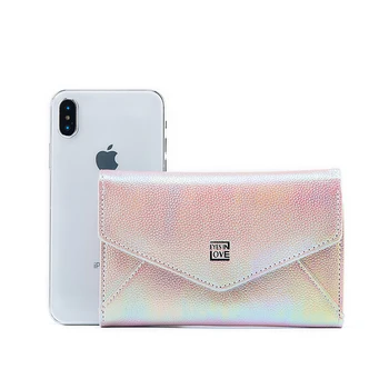 

New Envelope Bag Short Wallet Large Capacity Multi-Card Position Simple Ladies Bright Color Purse