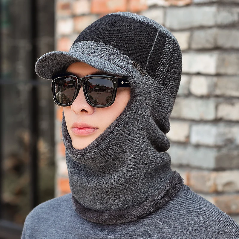 Зимняя шапка Skullies Beanies теплая шапка для мужчин и женщин шерстяной шарф шапка s Балаклава маска Gorras капот вязаная шапка
