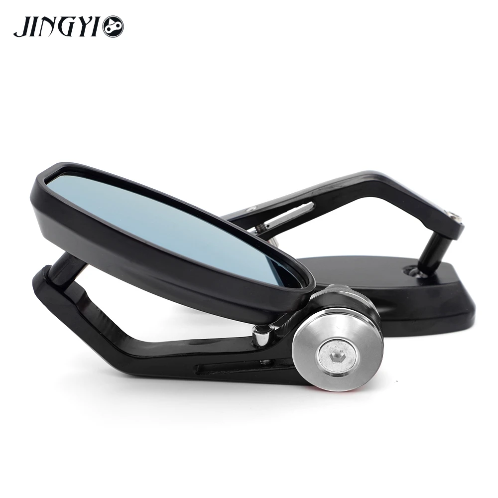 Moto rcycle Зеркало Алюминий 7/8 22 мм Бар Конец Зеркало для honda steed 400 kawasaki zx9r yamaha r15 v3 светильник benelli 302 yamaha moto - Цвет: Серебристый