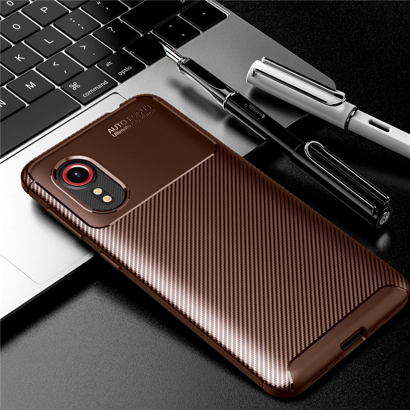 cute samsung cases x cover 5 case carbon fiber texture shockproof cover for samsung galaxy xcover 5 xcover5 sm-g525f/ds soft silicone protect coque samsung silicone