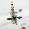 Cute Animal Cat Keychain Naughty Cat With Branch Play Pendant Key Rings Women Bag Keys Hanging Accesosries ► Photo 2/6