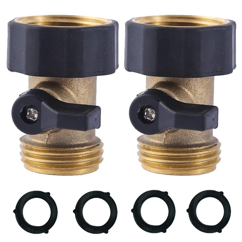 

Heavy Duty Brass Shut Off Valve Garden Hose Shut Off Valve Garden Hose Connector (2PCS) +4x Extra Pressure Washers