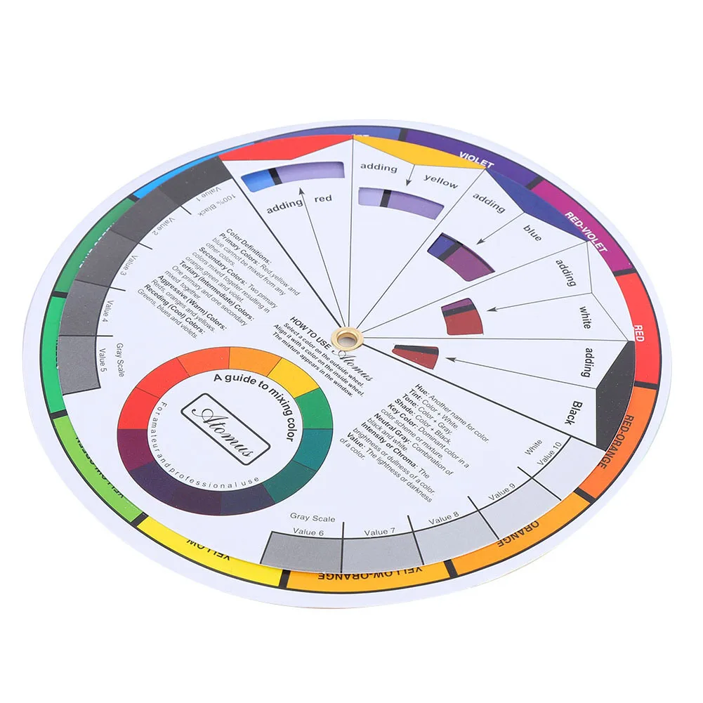 Профессиональный пигмент для тату ногтей, 12 цветов, колеса, бумажные карты, трехуровневый дизайн, руководство по смешиванию, Круглый центральный круг, вращающиеся принадлежности