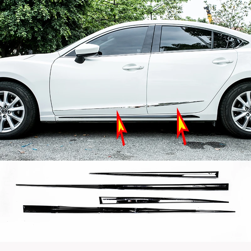 4 шт. для Mazda 6 Atenza- кузова боковой молдинг отделка хромированная нержавеющая сталь автомобильные аксессуары