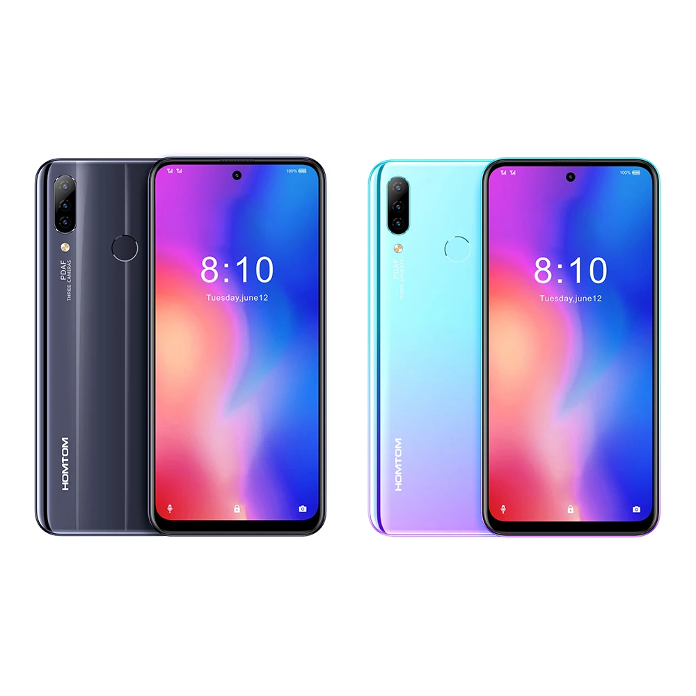 HOMTOM P30 pro Android 9,0 MTK6763, четыре ядра, 4 ГБ, 64 ГБ, стеклянный чехол, смартфон, 6,41 дюймов, 4000 мАч, 4G, 13 МП, тройная камера, мобильный телефон