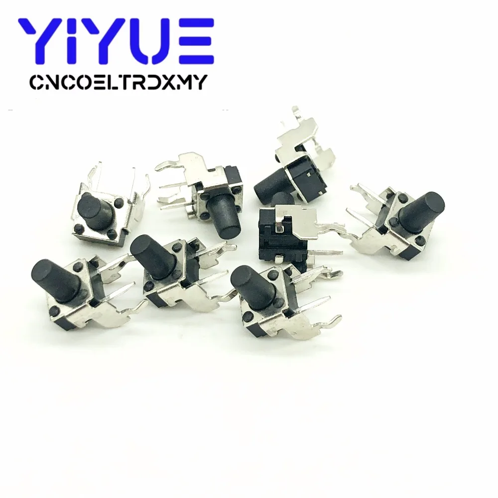 20Pcs Tact Switch 664.3mm Horizontal with NO.2 Bracket Tactile Push Button Switches 6x6x4.3mm Micro Switch (3)