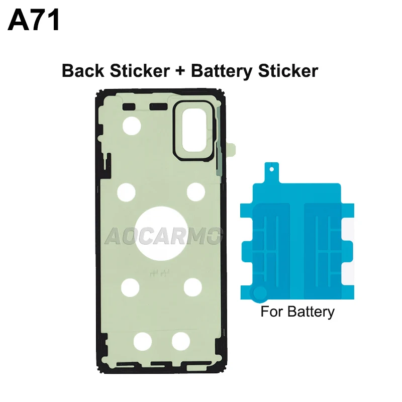 Aocarmo For Samsung Galaxy A51 A71 SM-A7160 SM-A5160 Back Cover Adhesive Battery Sticker Glue Replacement Parts