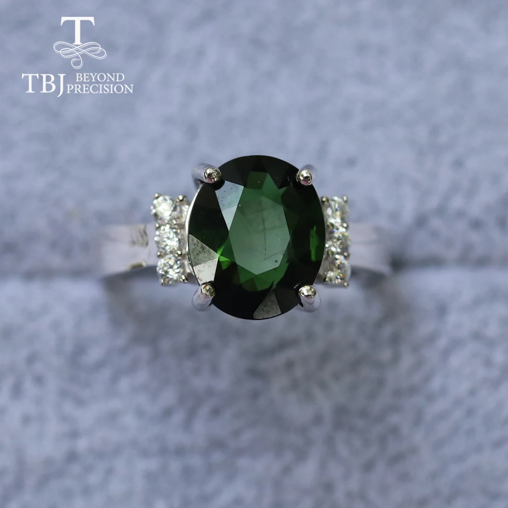 Многоцветное турмалиновое кольцо, натуральный драгоценный камень, овальный 9*11 мм, простой дизайн, Настоящее серебро 925 пробы, хорошее ювелирное изделие для женщин, Рождественский подарок