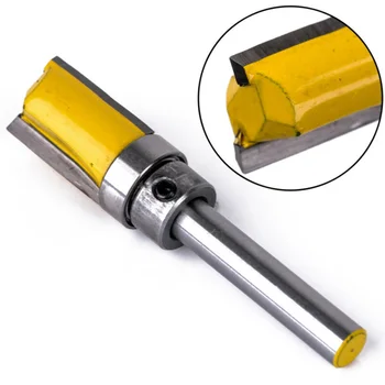 

3pcs Shank Trimmer Slotted Woodworking Milling Cutter Router Bit Alloy Bearing