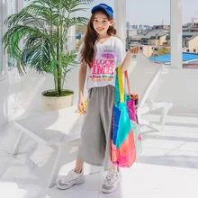 Коллекция года, детская одежда для девочек, стиль, корейский стиль, летние свободные штаны разных цветов Повседневная модная одежда для больших мальчиков, подходящая для родителей и детей