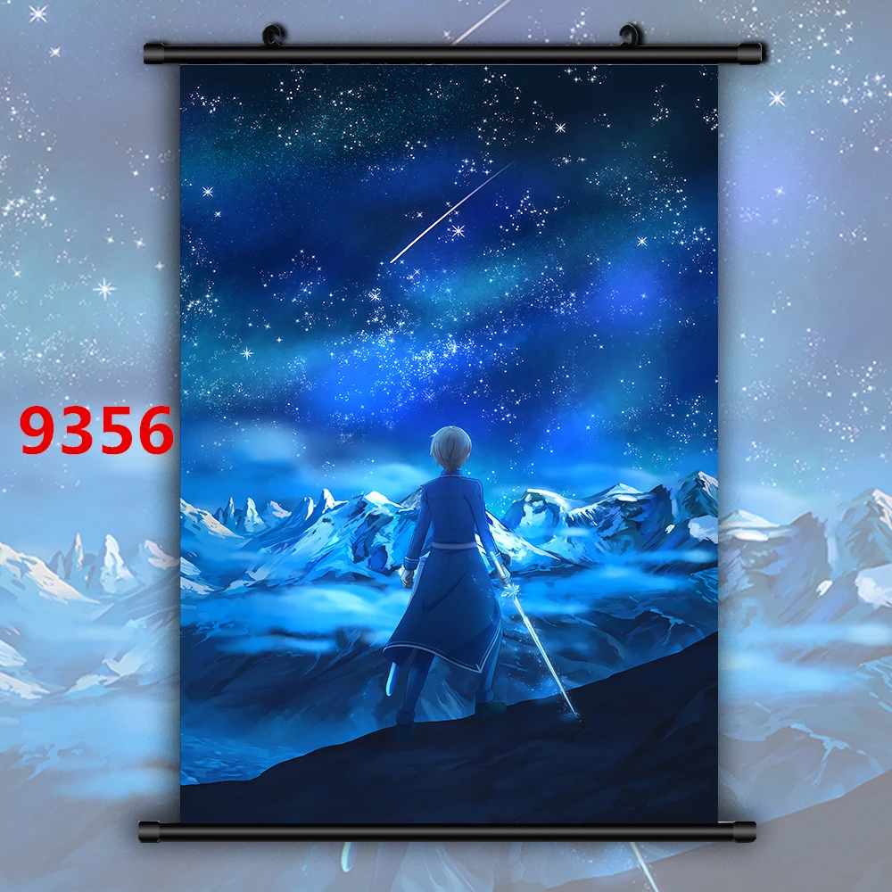 9356 SAO Sword Art Online Eugeo Kirito Аниме Манга HD Печать настенный плакат свиток - Цвет: 9356