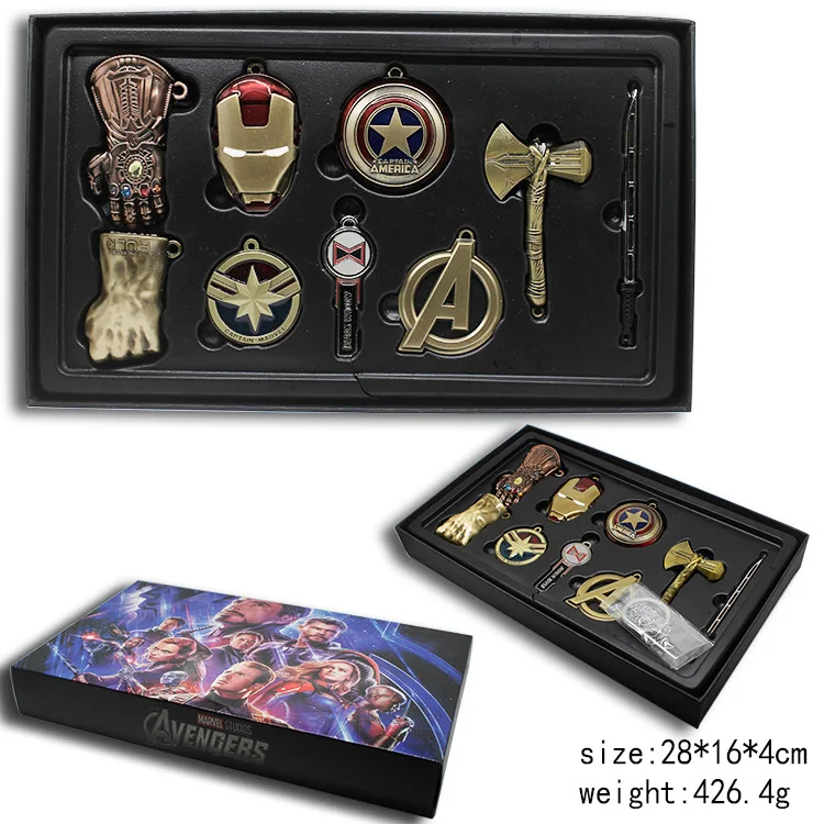 Marvel Vintage Toys The Avengers 4 Endgame Thor Battle axe Captain America Thanos Iron Man Mask Hulk Cosplay necklace keychain Marvel Vintage Toys The Avengers 4 Endgame Thor Battle axe Captain America Thanos Iron Man Mask Hulk Cosplay necklace keychain