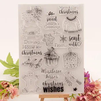 

KLJUYP Christmas Wishes Clear Stamps Scrapbook Paper Craft Clear stamp scrapbooking