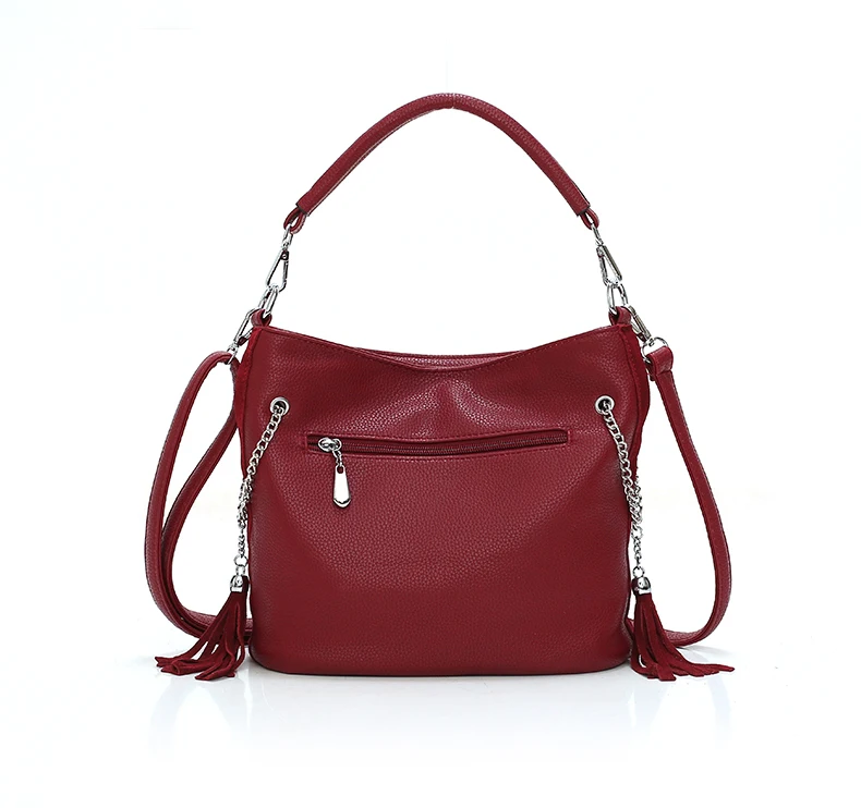 Faux Suede Handbag Luxury Brand Shoulder Bags for Women 2019 Tassel Bucket PU Leather Crossbody Bag Vintage Hobo Messenger Purse (17)