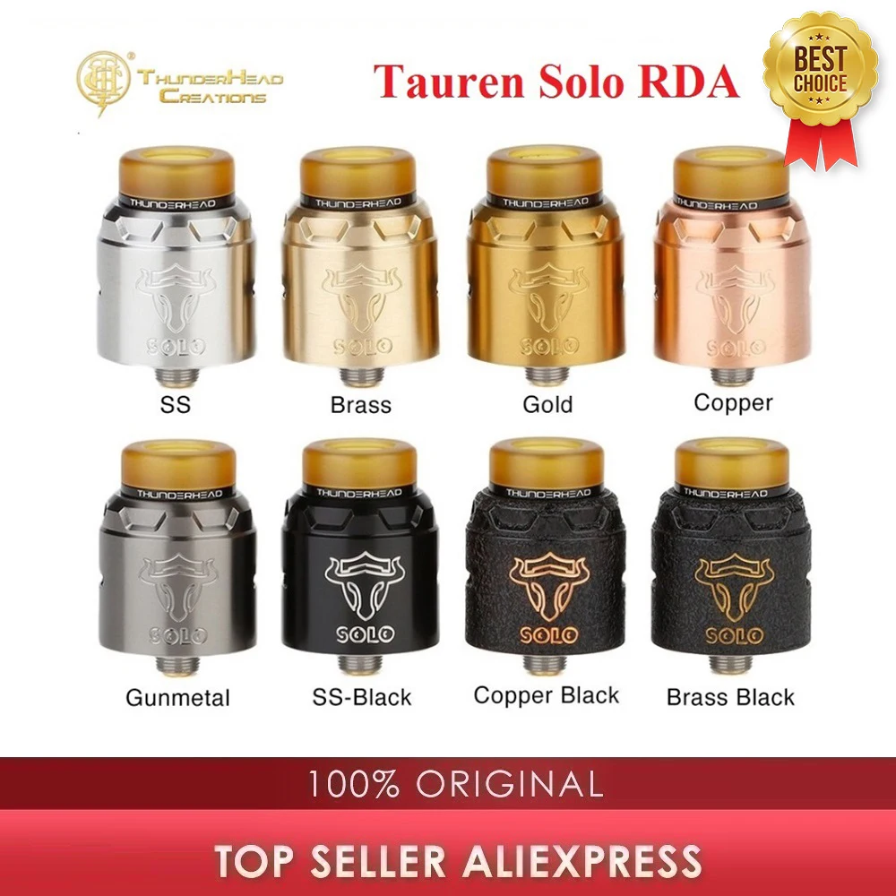 Горячая Распродажа Original THC Tauren Solo RDA испаритель емкостью 2 мл 24 мм с одной катушкой
