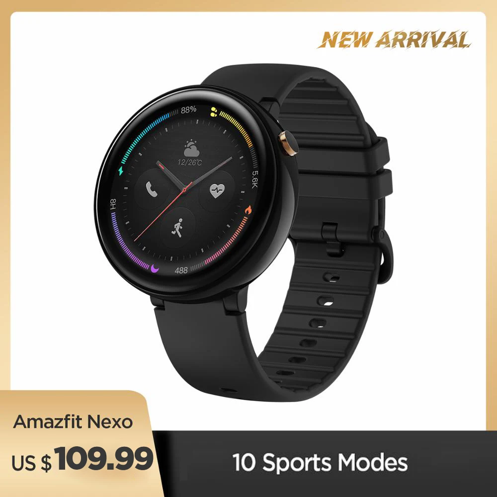  Оригинальная глобальная Amazfit Nexo Smartwatch керамический Безель 10 спортивных режимов GPS ГЛОНАСС 1,39 дюймов AMOLED Дисплей для телефонов на базе A…