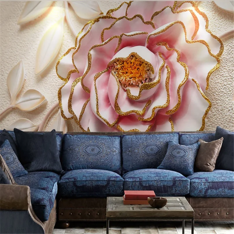 wellyu Customized large wallpaper 3d HD peony flower 3D stereo sofa  background living room bedroom background wallpaper|papel de parede|de  paredelarge wallpapers - AliExpress