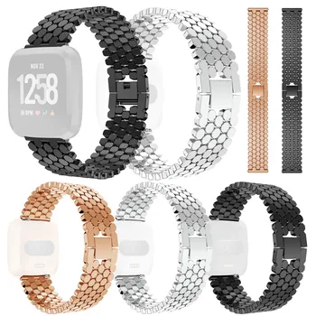 

Unique Stainless Steel Watch Band Replacement Strap For Fitbit Versa Lite Quick Release SmartWatch Support Accessories