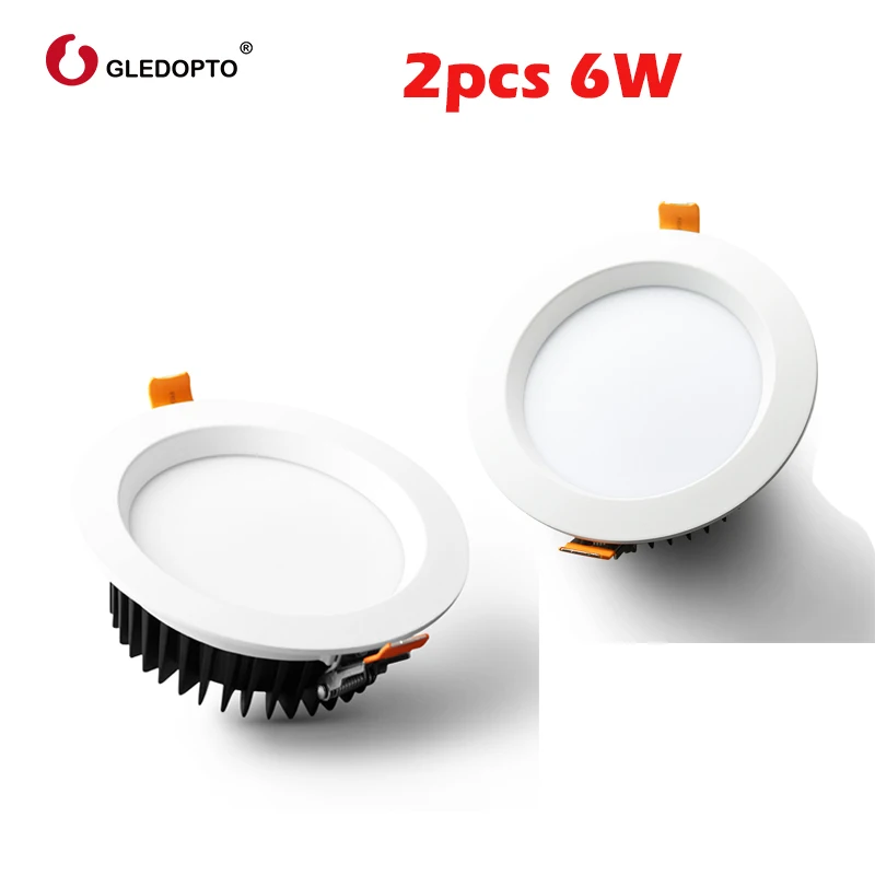 2pcs 6W GLEDOPTO ZIGBEE RGB+ CCT светильник AC100-240V 6 Вт/9 Вт/12 Вт Светодиодная лампа с регулировкой яркости работа с Ecoh plus SmartThings Голосовое управление - Комплект: 2pcs 6W