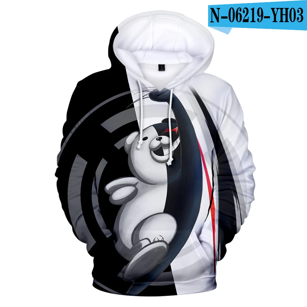 3D Милые толстовки с 3D принтом Monokuma для мужчин и женщин; модные детские толстовки с капюшоном; Лидер продаж; сезон осень; толстовки с 3d принтом в стиле аниме monokuma для мальчиков и девочек; пуловер с капюшоном - Цвет: 3D