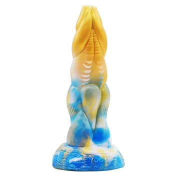 YOCY New Animal Dildo Silicone Anus Toy Fantasy Sextoy Golden Blue White Large Dragon Sucker Butt Plug Lesbian Masturbator Men 2