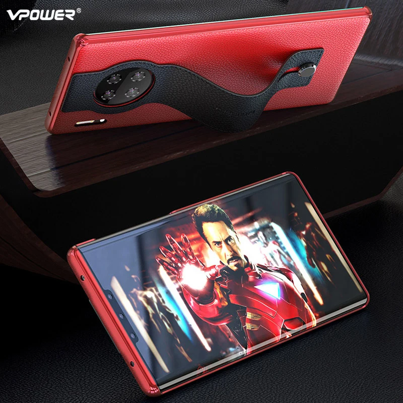 Vpower чехол для huawei mate 30 Pro, чехол из натуральной кожи для телефона huawei mate 30, чехол с ремнем и кольцом, подставка, бизнес-Чехол