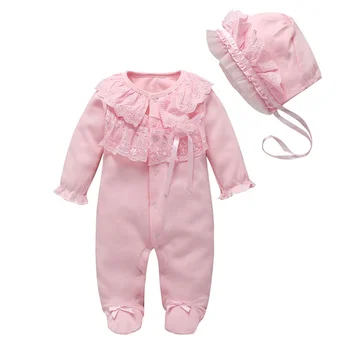 

0-12M Winter Baby Rompers For Newborn Children Clothing Warm Cotton Suit Baby Girls Clothes Kids Pink Clothes Set