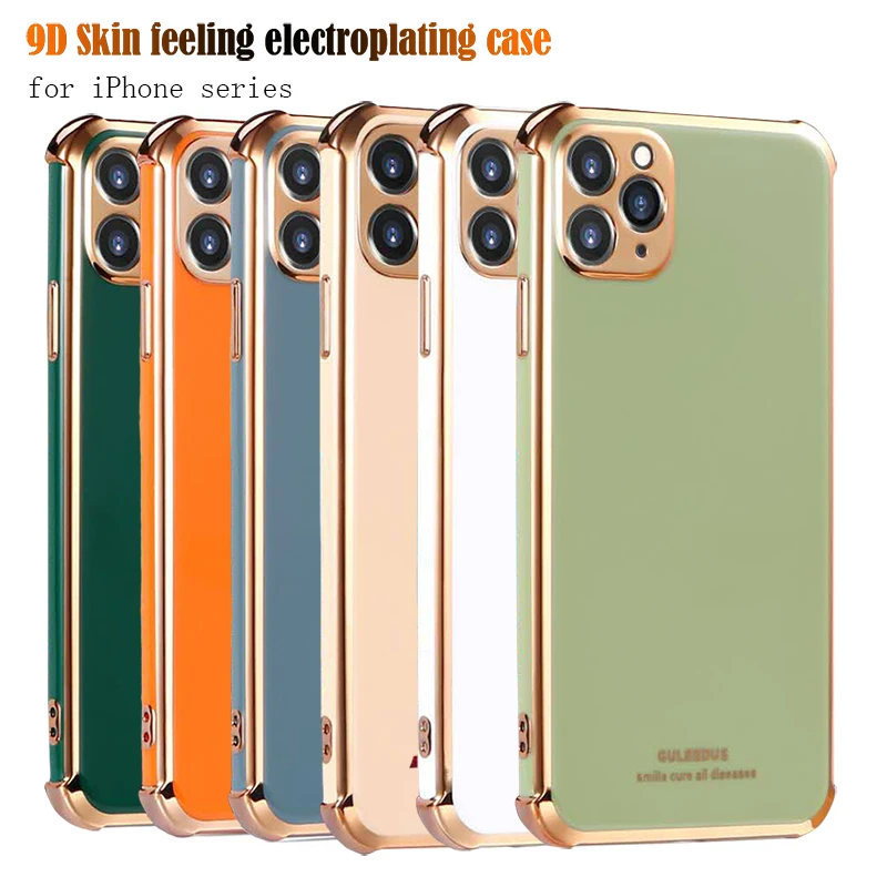 

9D Skin feeling electroplating case FOR iPhone 11 pro max 678 plus xr xs max Airbag To prevent the broken phone case accessories