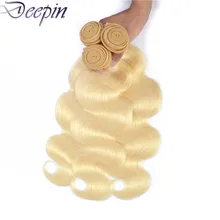 Aliexpress - Deepin Hair Weaving Body Wave 613 Blonde Bundles Peruvian 100% Human Hair Bundles Non-Remy For Women Hair Extension