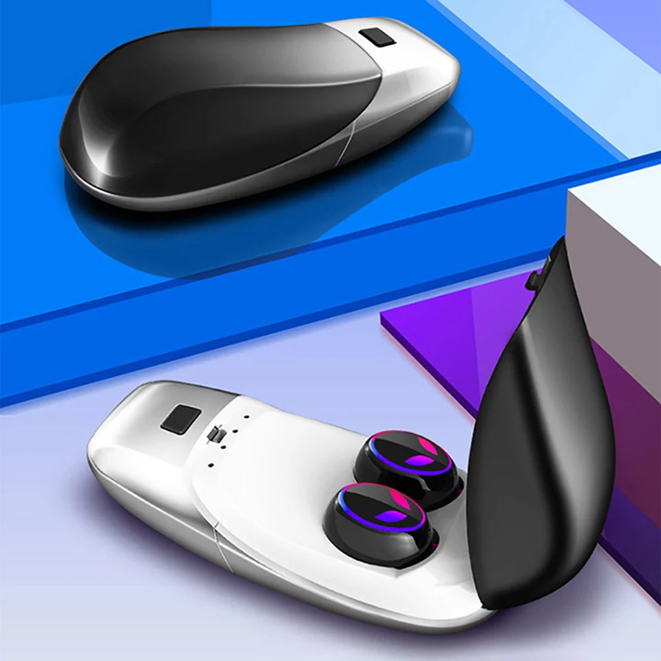TWS Беспроводная bluetooth-гарнитура 5,0 Стерео шумоподавление игровая гарнитура, IPX7 водонепроницаемый умный сенсорный отпечаток пальца