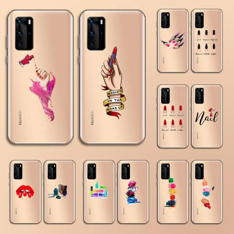 Personalized nail fashion Phone Case Transparent for Huawei nove e 6 5 4 3 2 s i se pro lite | Мобильные телефоны и