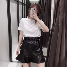 Женская тонкая юбка из искусственной кожи с высокой талией, осень, с поясом, Мини искусственная кожаная обертка, юбки, женская одежда, мини-юбка