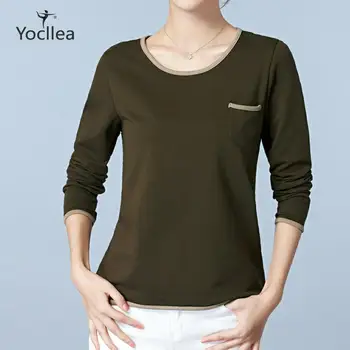 

Cotton Long sleeve T-shirts for women New spring summer t shirt loose basic shirt casual Women Tee Tops