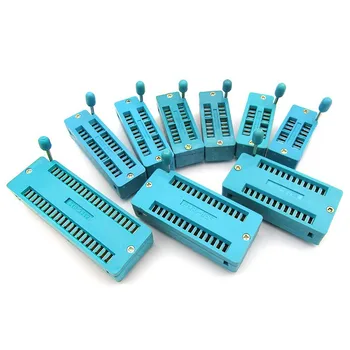 

1pcs/lot 14 16 18 20 24 28 32 40 P Pin 2.54 MM Green DIP Universal ZIF IC Socket Test Solder Type IC lock seat zif socket