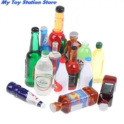 New 2/10 PCS Mini Drink Water Bottles Dollhouse Miniatures Doll Food Kitchen Living Room Accessories Kids Gift Pretend Play Toys