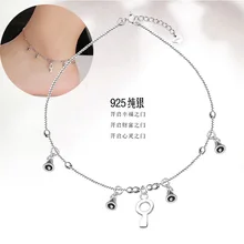 925 пробы ножной браслет женский корейский стиль мода ключ ноги украшения