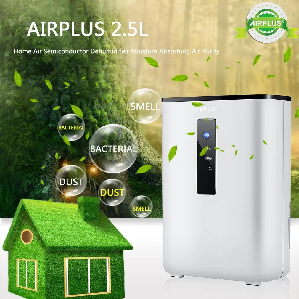 

AIRPLUS 2.5L Home Air Dehumidifier 65W 110-240V Semiconductor Desiccant Moisture Absorbing Air Dryer Purify Electric Cooling