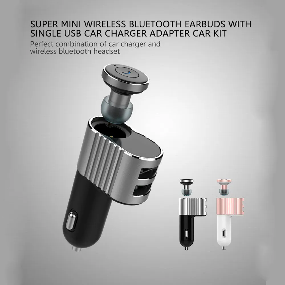 Mosunx Bluetooth V4.1 Беспроводная Автомобильная деловая гарнитура с двойным usb-портом Встроенный микрофон технология шумоподавления гарнитура