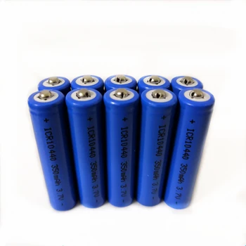 

10pcs High power 3.7v 350mAh AAA rechargeable battery 10440 lithium battery flashlight electronic cigarette rechargeable battery