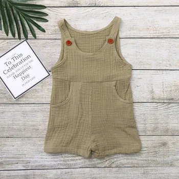 

Bodysuit For Newborns Summer Newborn Baby Boys Girls Solid Overalls Romper Jumpsuit Clothes Rompers Kids Baby Boys Clothes