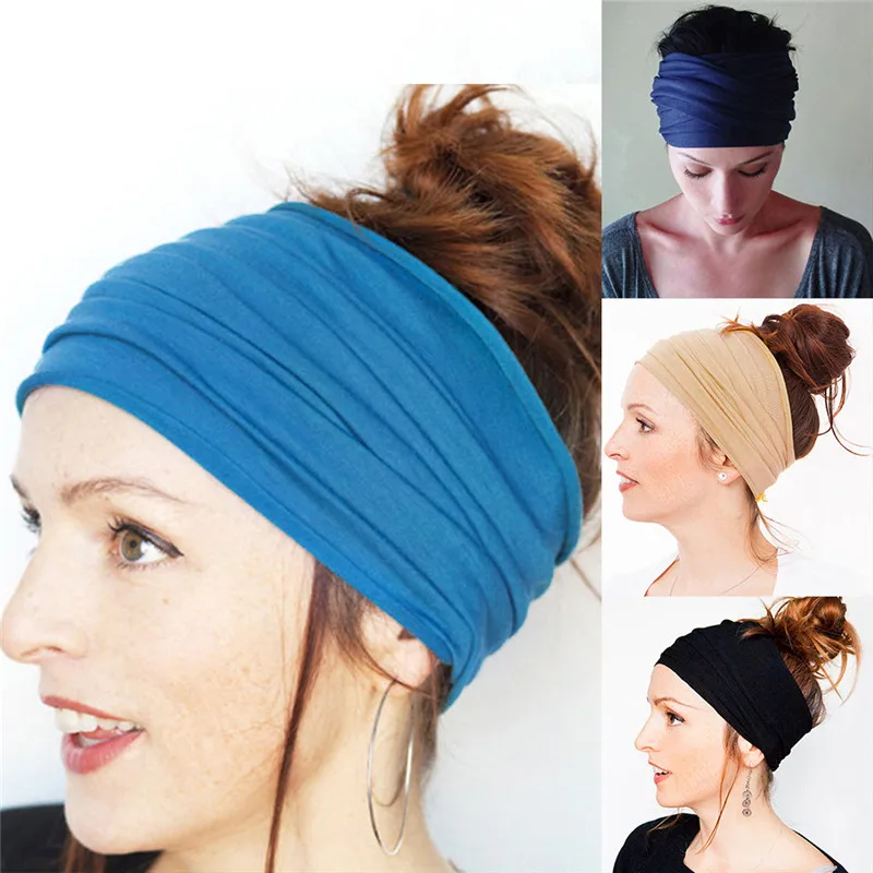 hair bow for ladies Women Hair Bands Headband Bohemian Sports Run Bandage Elastic Girl Wide Headband Print Wide Headwrap Headpiece Hairband Ladies head scarf bandana