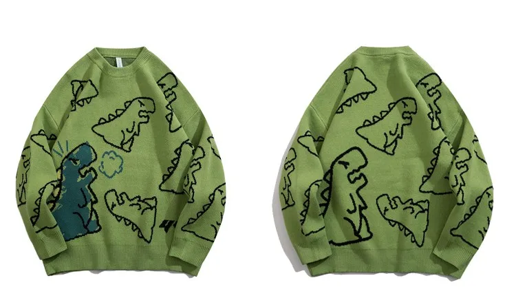 streetwear dinossauro dos desenhos animados pulôver o